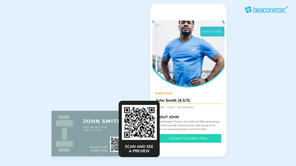 Share contact information with QR Code frame on your business cards