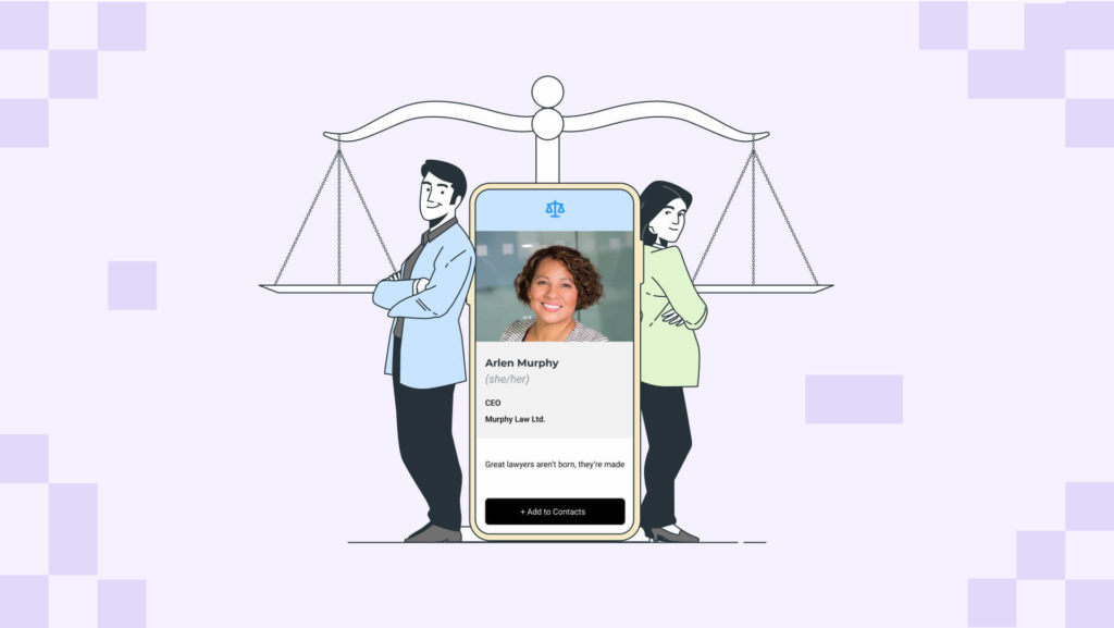 Virtual business cards for lawyers