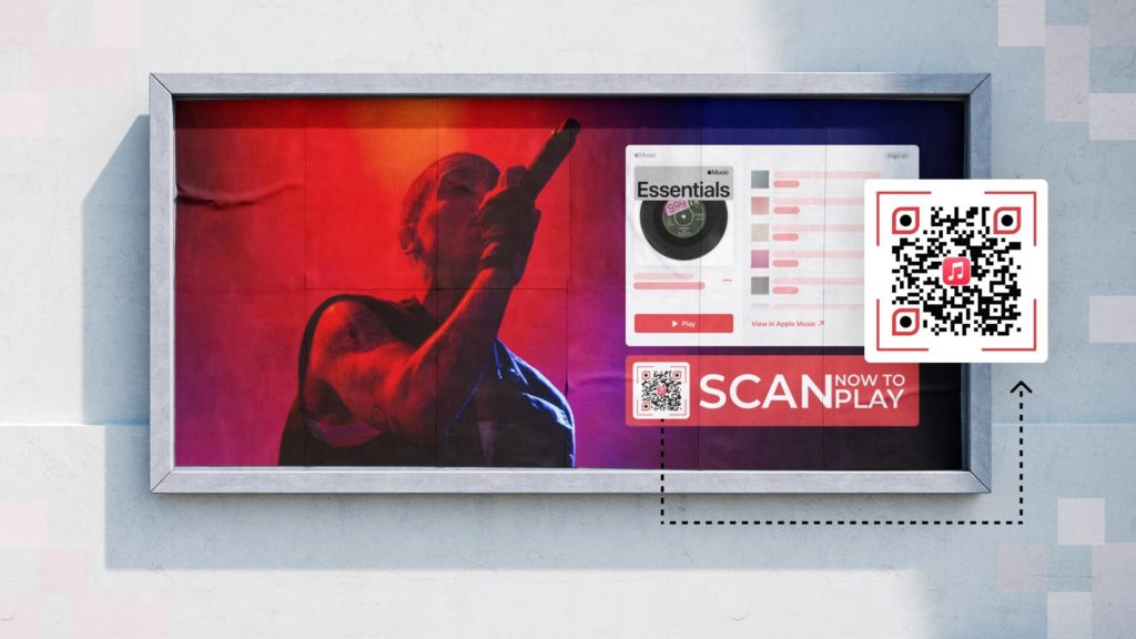 Use the Apple Music QR Code in your marketing collaterals and billboard banners