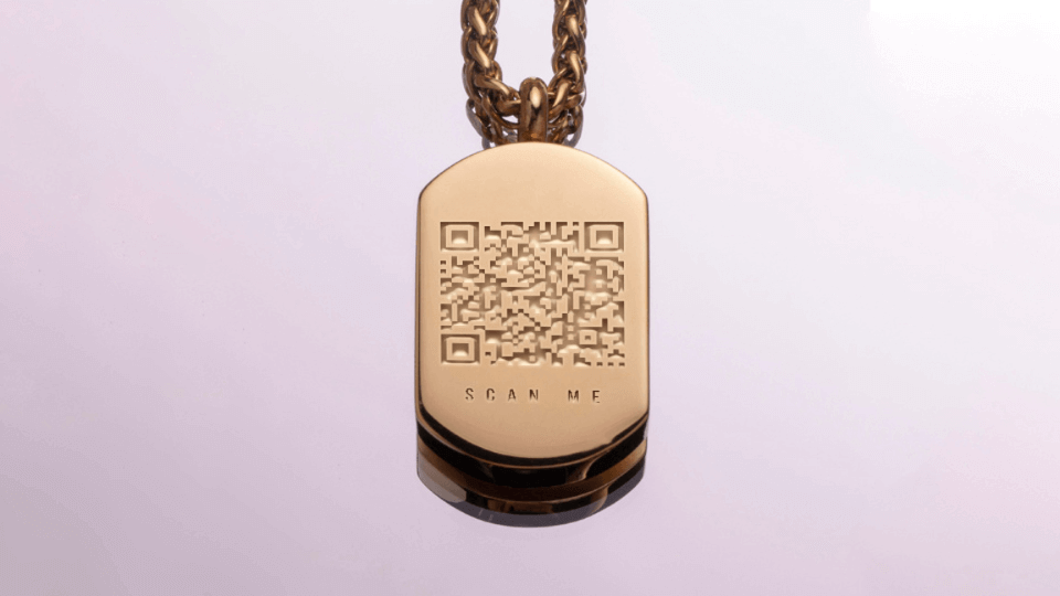 You can engrave QR Codes on metal objects like accessories and jewelry