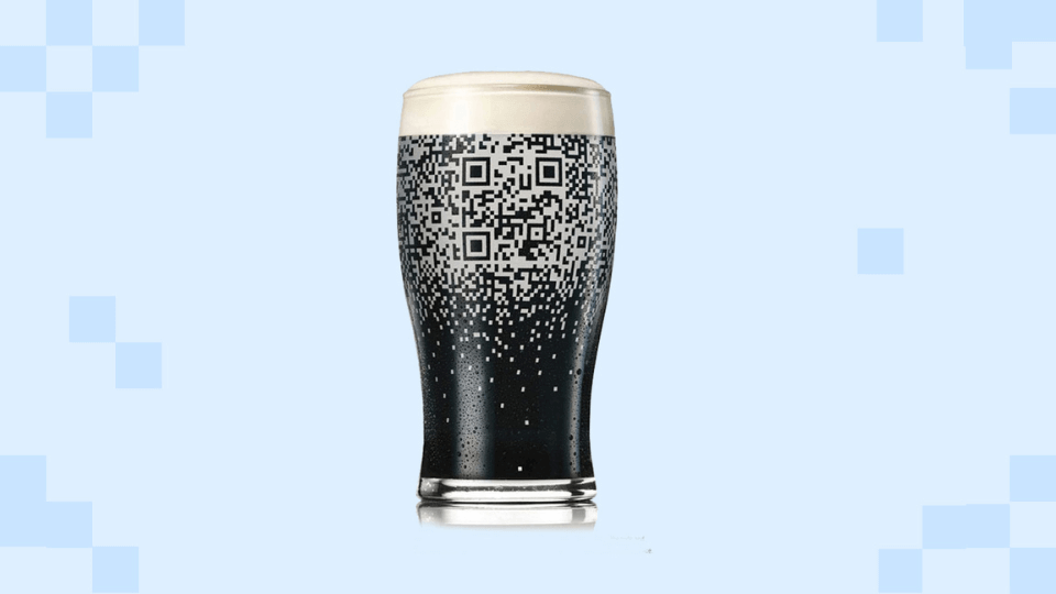 Engraved QR Code on glass objects like a shop window or even a beer glass