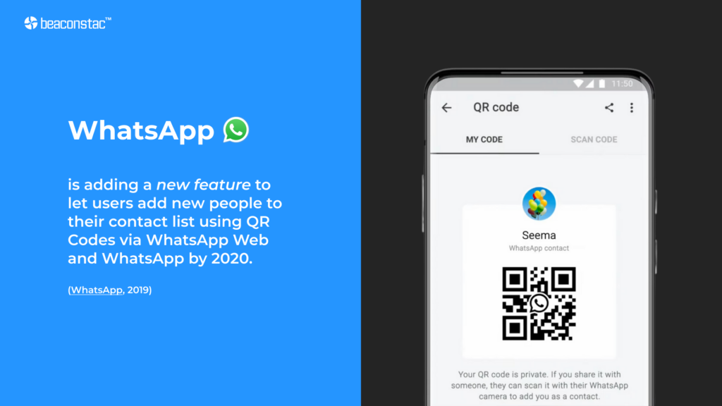 add new people to contact list using QR Codes via WhatsApp Web and WhatsApp