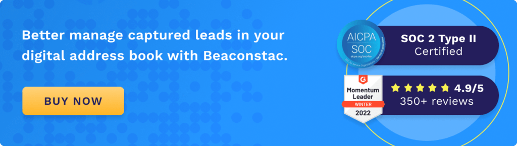 Better manage captured leads in your digtal address book with Beaconstac