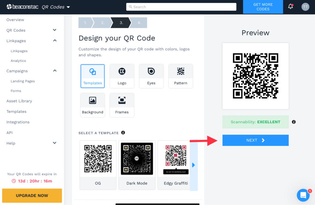 5th step is to customize your multimedia QR Code by adding color, logo, frame, etc