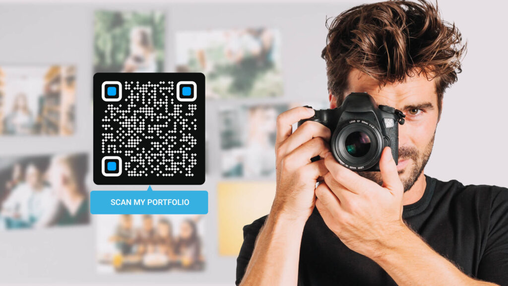 Promote your content like videos or design portfolio with image QR Code