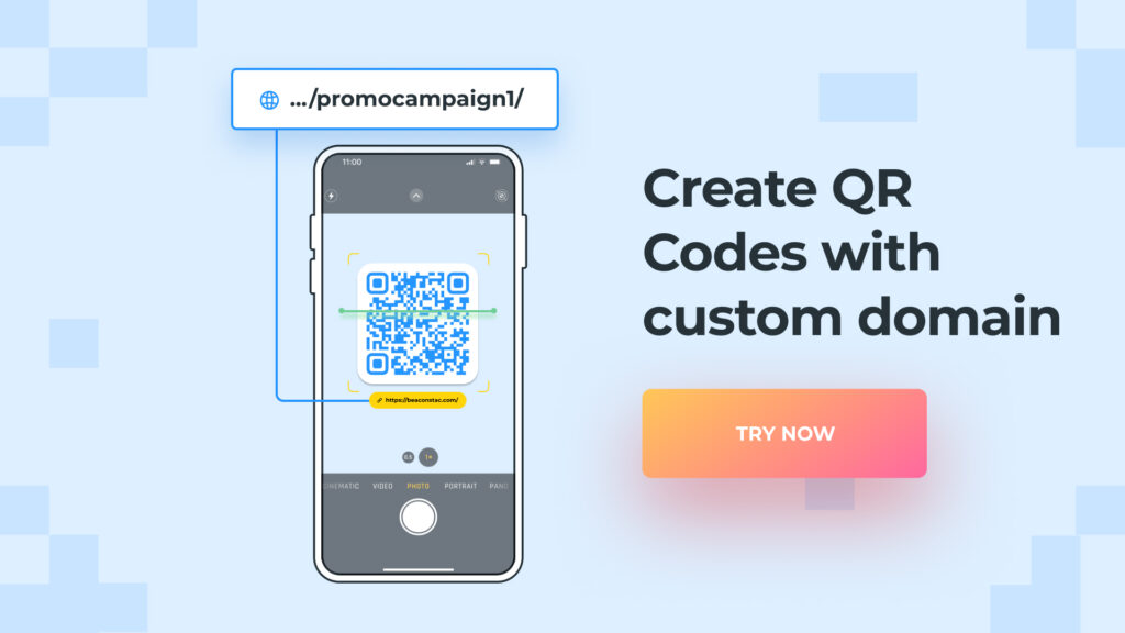 Create QR Codes with custom domain on Beaconstac's QR Code maker