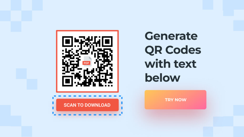 Try to generate QR Codes with text below