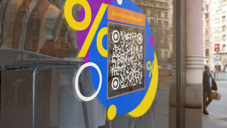 Vinyl QR Code labels and stickers in retail
