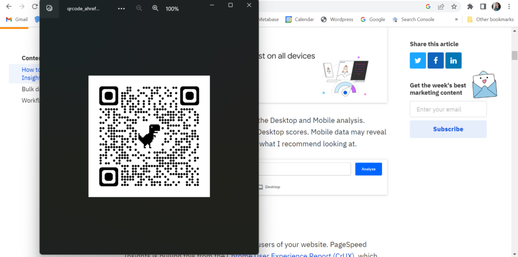 Download your static Google Chrome QR Code
