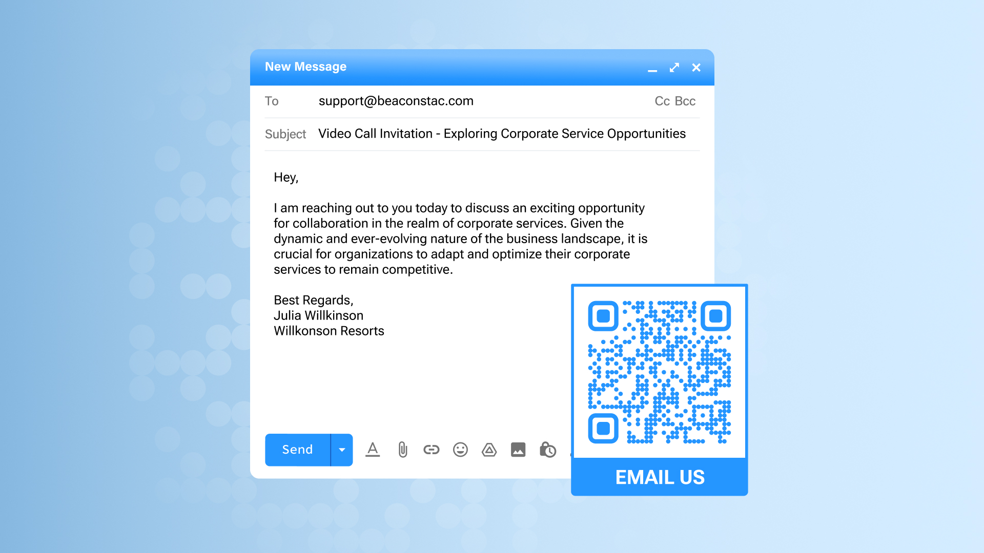 How to make a QR Code link to email with Beaconstac