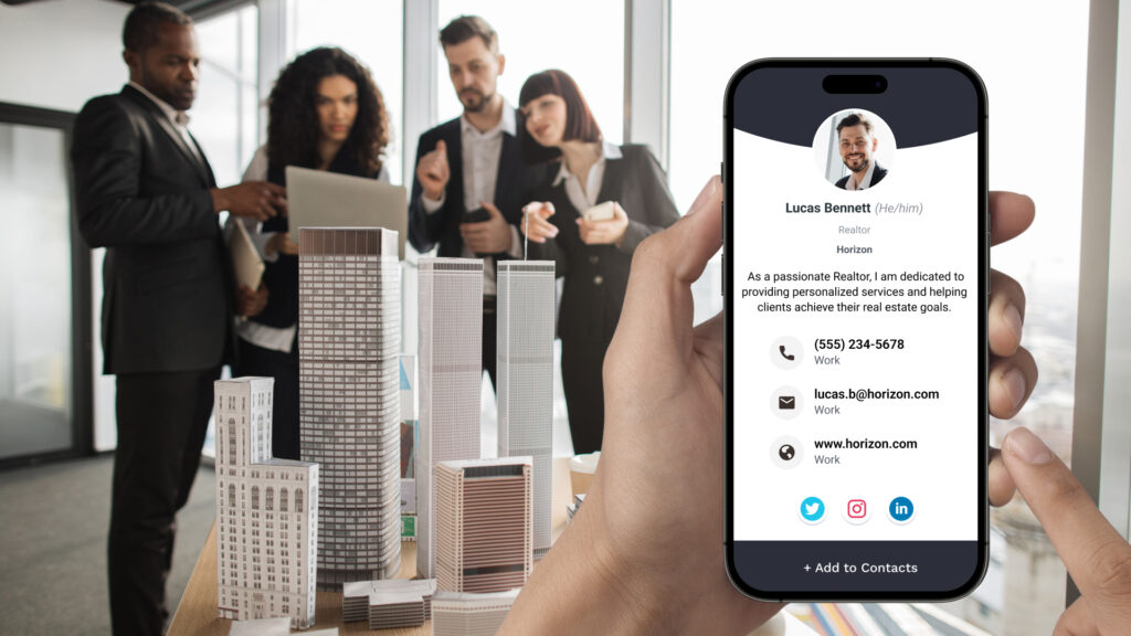Digital business cards allow you to appear professional, well-prepared, and tech-savvy during real estate networking events