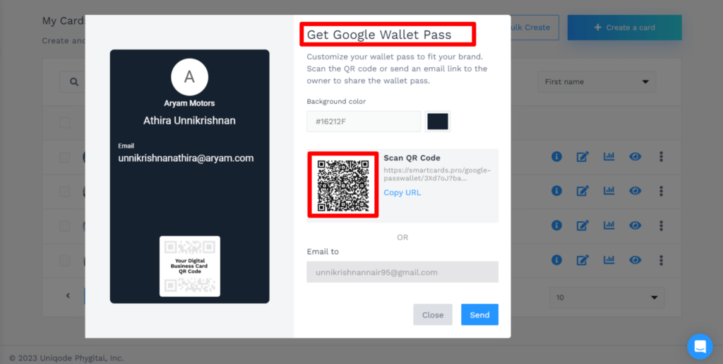 Scan the QR Code to add the wallet pass to Google Wallet.
