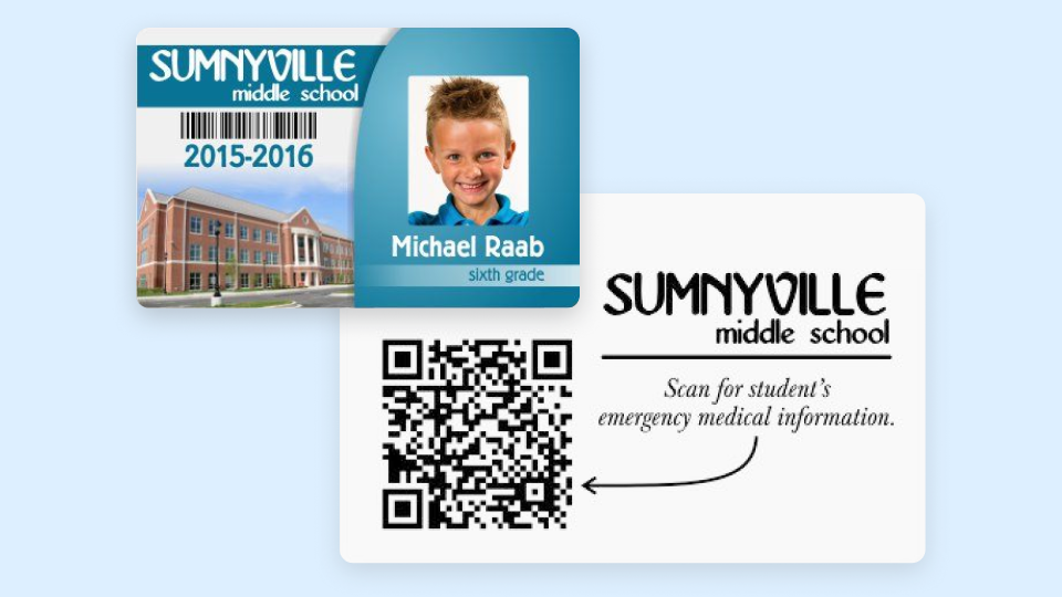 Use QR Codes in student identification badges