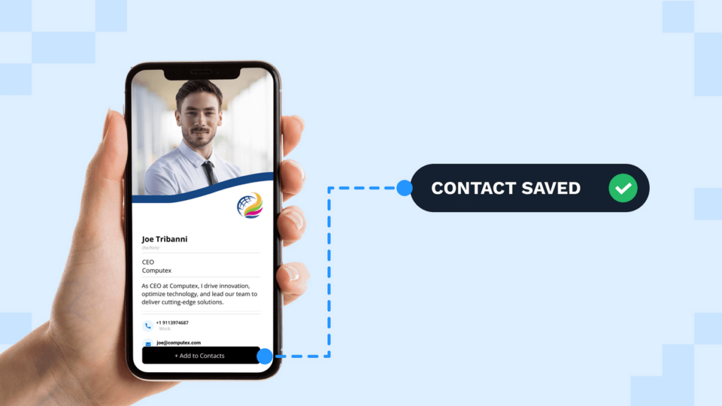 Let clients instantly save your contact details via an e-business card in your CEO email signature
