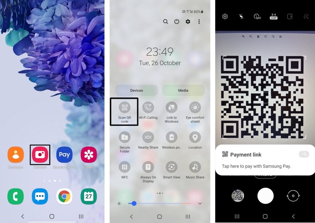Scan QR Codes on Samsung galaxy with camera app