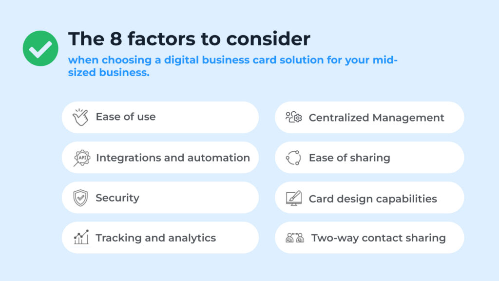 Consider these 8 factors when choosing the best digital business card solution for your business