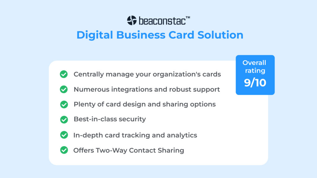 Beaconstac's digital business card solution at a glance
