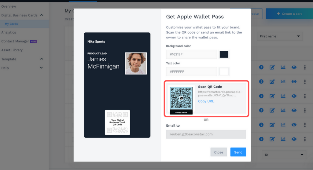 Find the “Scan QR Code” section under “Get Apple Wallet Pass”