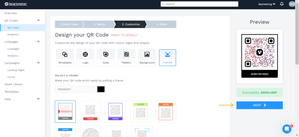 Customize your QR Code for Vimeo video