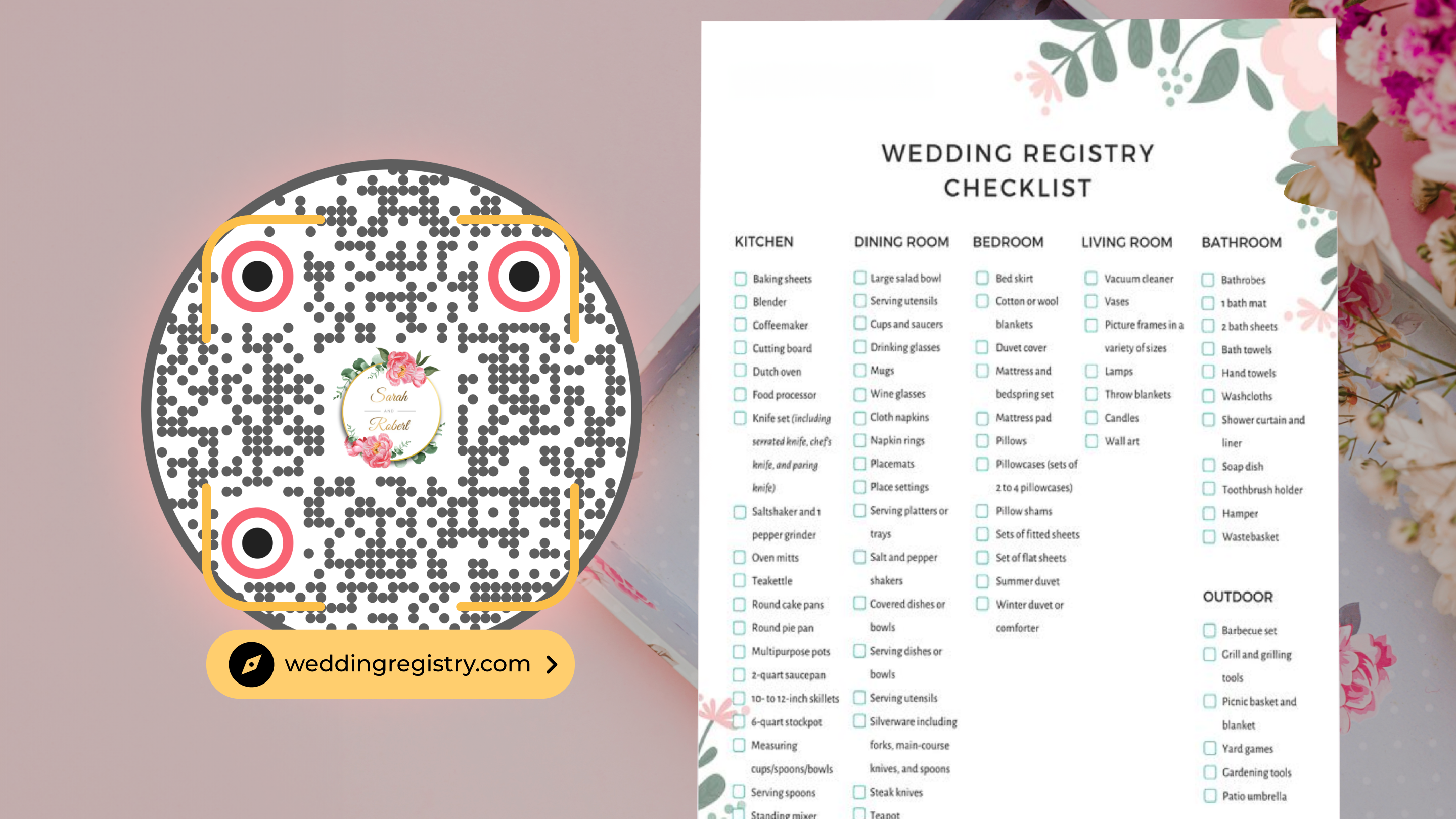 How to create a QR Code for a wedding registry